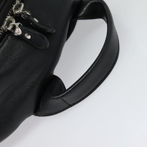 Salvatore Ferragamo Gancini Backpack Leather Black Silver Auth 138252
