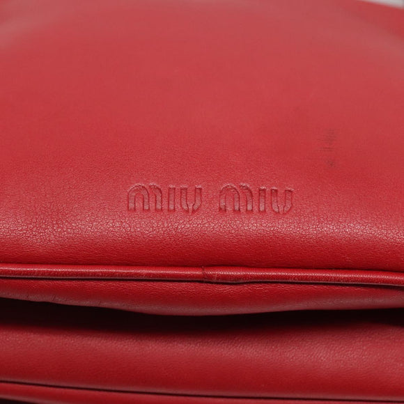 Miu Miu Hand Bag Leather Red Auth 138254