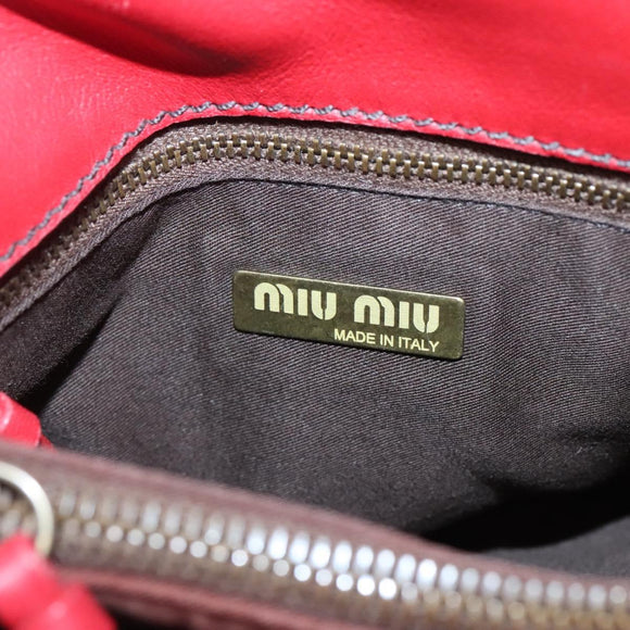 Miu Miu Hand Bag Leather Red Auth 138254