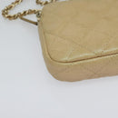 CHANEL Matelasse Chain Shoulder Bag Caviar Skin Beige Gold CC Auth 138257-10
