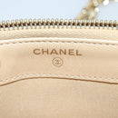 CHANEL Matelasse Chain Shoulder Bag Caviar Skin Beige Gold CC Auth 138257-16
