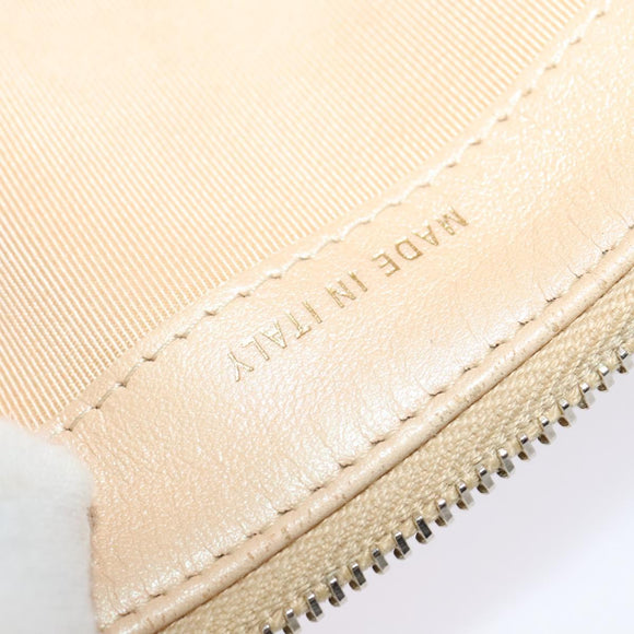 CHANEL Matelasse Chain Shoulder Bag Caviar Skin Beige Gold CC Auth 138257