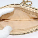 CHANEL Matelasse Chain Shoulder Bag Caviar Skin Beige Gold CC Auth 138257-18