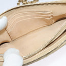 CHANEL Matelasse Chain Shoulder Bag Caviar Skin Beige Gold CC Auth 138257-21