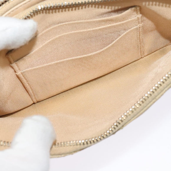 CHANEL Matelasse Chain Shoulder Bag Caviar Skin Beige Gold CC Auth 138257