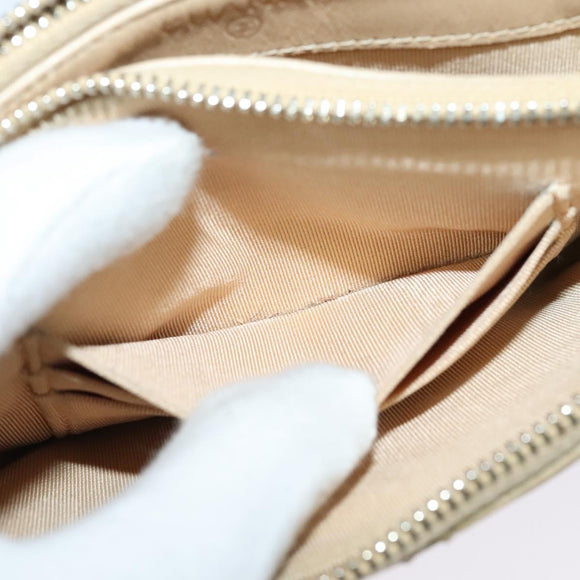 CHANEL Matelasse Chain Shoulder Bag Caviar Skin Beige Gold CC Auth 138257