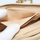 CHANEL Matelasse Chain Shoulder Bag Caviar Skin Beige Gold CC Auth 138257-24