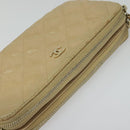 CHANEL Matelasse Chain Shoulder Bag Caviar Skin Beige Gold CC Auth 138257-6