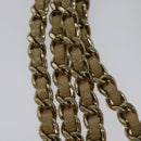 CHANEL Matelasse Chain Shoulder Bag Caviar Skin Beige Gold CC Auth 138257-8