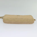 CHANEL Matelasse Chain Shoulder Bag Caviar Skin Beige Gold CC Auth 138257-9