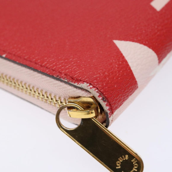 LOUIS VUITTON Monogram Giant Zippy Wallet Long Wallet Red M67550 LV Auth 138259