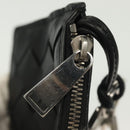 BOTTEGA VENETA INTRECCIATO Coin Purse Leather Black Silver Auth 138261-13