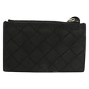 BOTTEGA VENETA INTRECCIATO Coin Purse Leather Black Silver Auth 138261-3