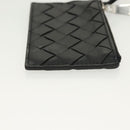BOTTEGA VENETA INTRECCIATO Coin Purse Leather Black Silver Auth 138261-4