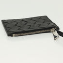 BOTTEGA VENETA INTRECCIATO Coin Purse Leather Black Silver Auth 138261-6