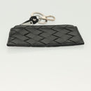 BOTTEGA VENETA INTRECCIATO Coin Purse Leather Black Silver Auth 138261-7