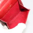 CHANEL Wallet Leather 2Set Red Black CC Auth 138264-16