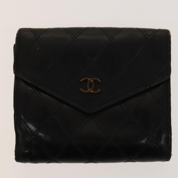 CHANEL Wallet Leather 2Set Red Black CC Auth 138264