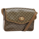 CELINE Macadam Canvas Shoulder Bag PVC Beige Gold Auth 138273-1