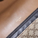 CELINE Macadam Canvas Shoulder Bag PVC Beige Gold Auth 138273-18