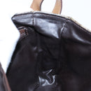 CELINE Macadam Canvas Shoulder Bag PVC Beige Gold Auth 138273-19