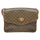 CELINE Macadam Canvas Shoulder Bag PVC Beige Gold Auth 138273-13