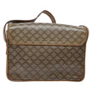 CELINE Macadam Canvas Shoulder Bag PVC Beige Gold Auth 138273-2