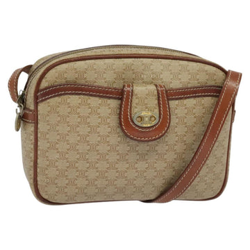 CELINE Macadam Canvas Shoulder Bag Beige Auth 138274
