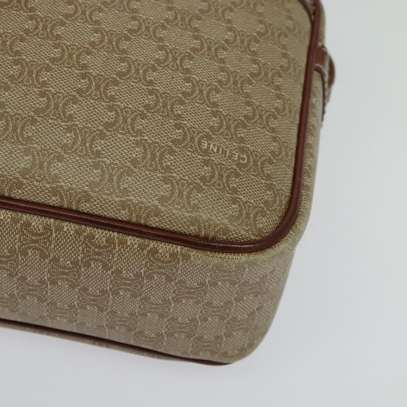 CELINE Macadam Canvas Shoulder Bag Beige Auth 138274
