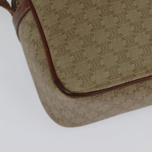 CELINE Macadam Canvas Shoulder Bag Beige Auth 138274