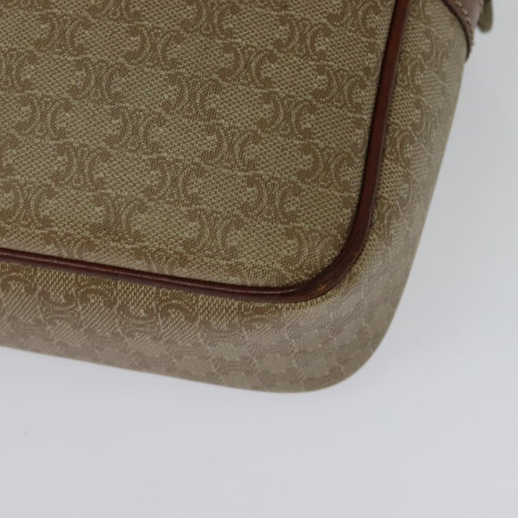 CELINE Macadam Canvas Shoulder Bag Beige Auth 138274