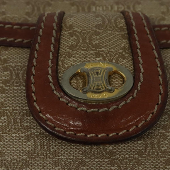 CELINE Macadam Canvas Shoulder Bag Beige Auth 138274