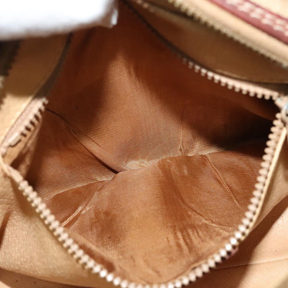 CELINE Macadam Canvas Shoulder Bag Beige Auth 138274