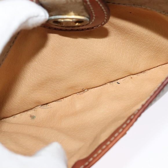 CELINE Macadam Canvas Shoulder Bag Beige Auth 138274