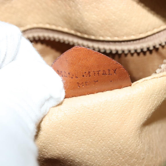 CELINE Macadam Canvas Shoulder Bag Beige Auth 138274