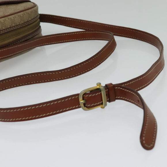 CELINE Macadam Canvas Shoulder Bag Beige Auth 138274