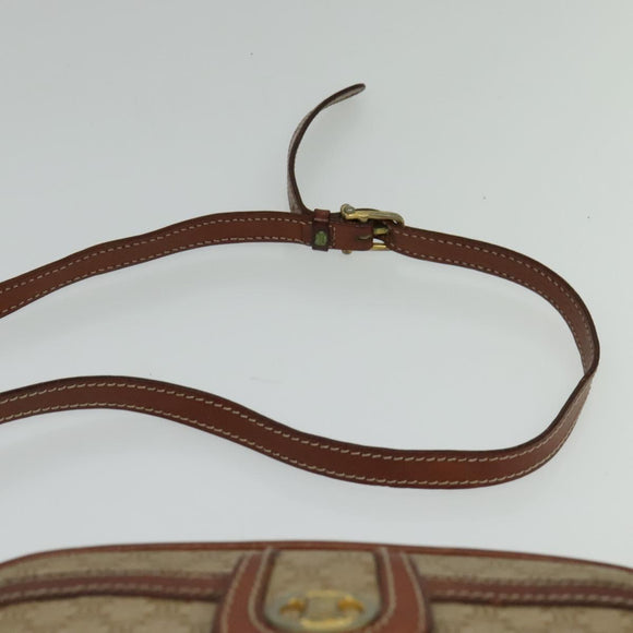 CELINE Macadam Canvas Shoulder Bag Beige Auth 138274