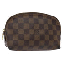 LOUIS VUITTON Damier Ebene Pochette Cosmetic PM Pouch N47516 LV Auth 138275-1