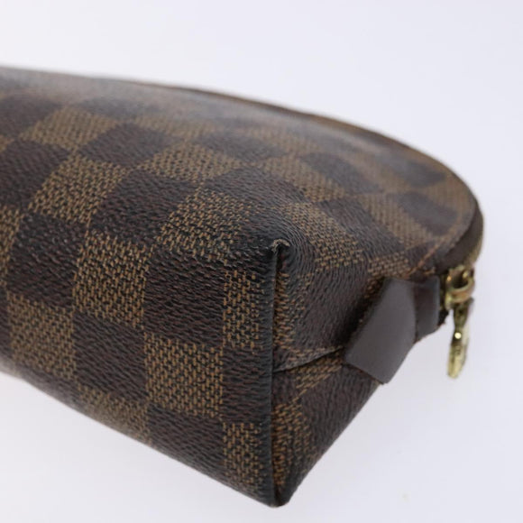 LOUIS VUITTON Damier Ebene Pochette Cosmetic PM Pouch N47516 LV Auth 138275
