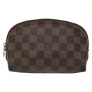 LOUIS VUITTON Damier Ebene Pochette Cosmetic PM Pouch N47516 LV Auth 138275-13