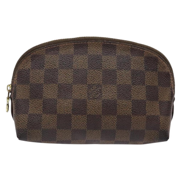 LOUIS VUITTON Damier Ebene Pochette Cosmetic PM Pouch N47516 LV Auth 138275