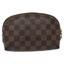 LOUIS VUITTON Damier Ebene Pochette Cosmetic PM Pouch N47516 LV Auth 138275-2