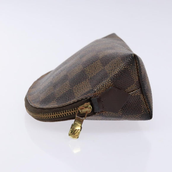 LOUIS VUITTON Damier Ebene Pochette Cosmetic PM Pouch N47516 LV Auth 138275