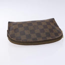 LOUIS VUITTON Damier Ebene Pochette Cosmetic PM Pouch N47516 LV Auth 138275-5
