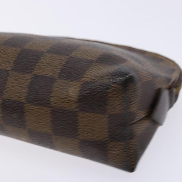 LOUIS VUITTON Damier Ebene Pochette Cosmetic PM Pouch N47516 LV Auth 138275