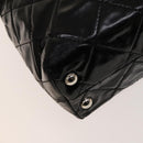 CHANEL Chain Shoulder Bag Patent leather Black Silver CC Auth 138276-13