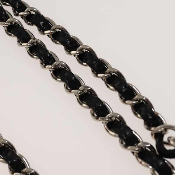 CHANEL Chain Shoulder Bag Patent leather Black Silver CC Auth 138276