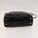 CHANEL Chain Shoulder Bag Patent leather Black Silver CC Auth 138276-9