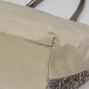 Salvatore Ferragamo Sequin Vala Tote Bag Nylon Silver Auth 138278-15