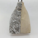 Salvatore Ferragamo Sequin Vala Tote Bag Nylon Silver Auth 138278-4